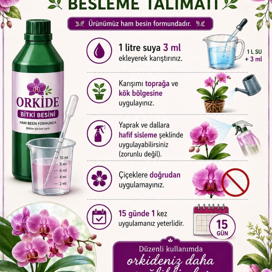 Profesyonel Orkide Bitki Besini – Ham Besin Formunda Özel Besin - görsel 3